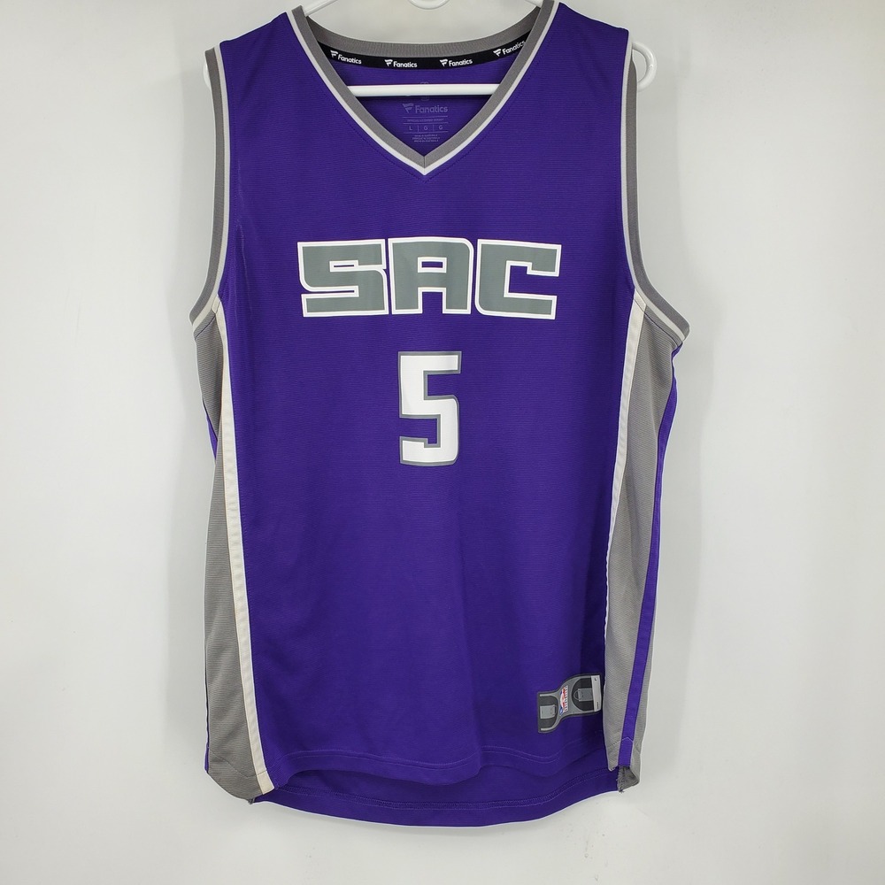 Fanatics De'Aaron Fox Sacramento Kings #5 NBA Basketball Jersey Purple Large